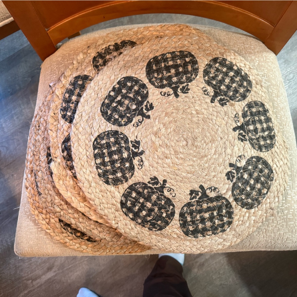 Pumpkin Print Woven Placemats